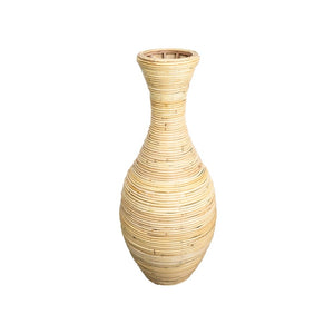 Detaillierte, beige Bodenvase, unten breit und oben dĂĽnn