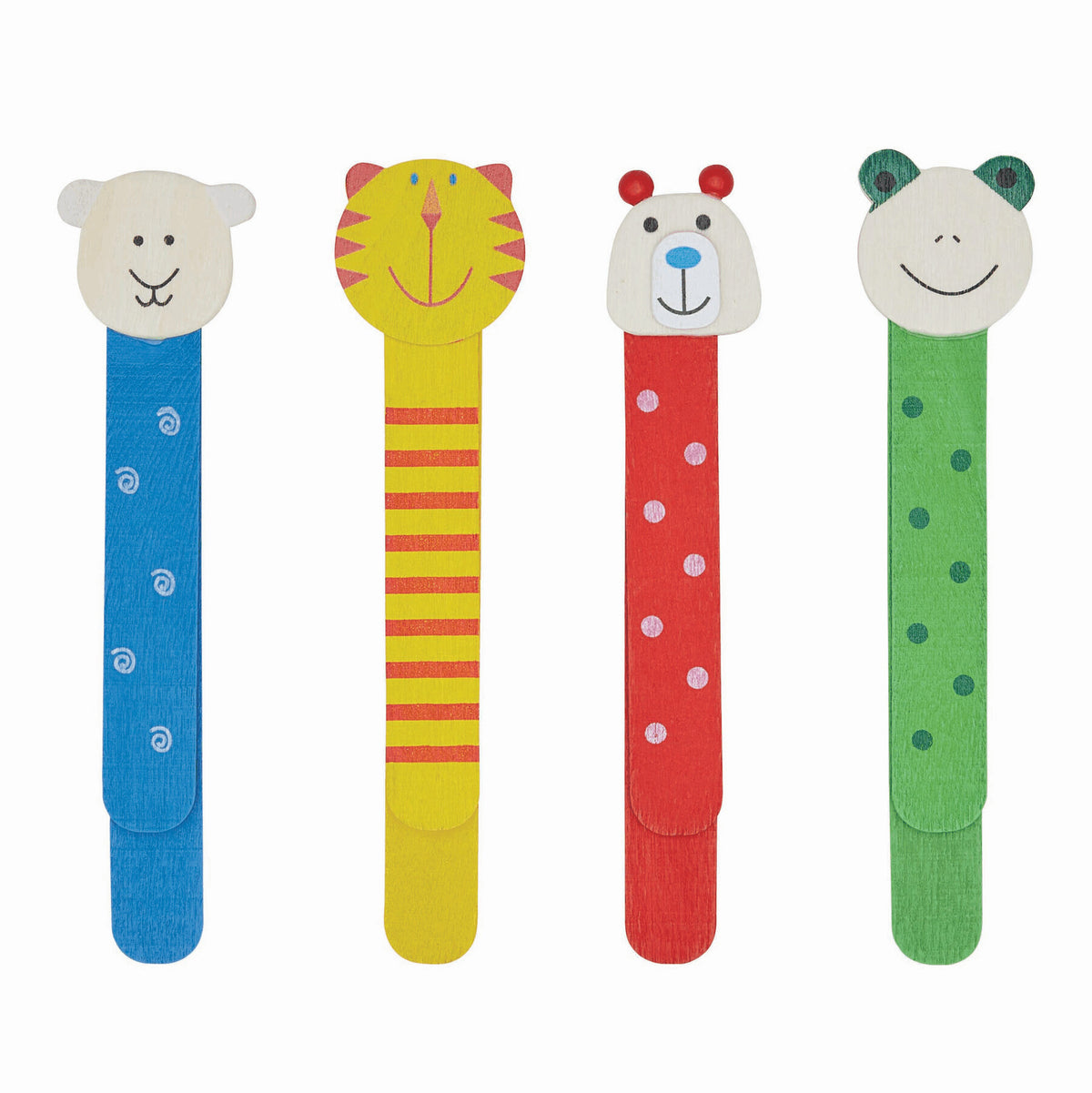 Marque-page en bois ANIMAUX AMUSANTS, 4 modèles assortis, prix à l'unité