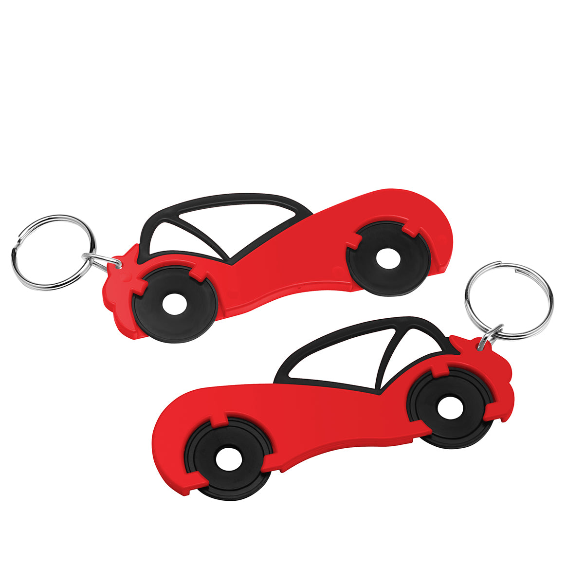 Support pour jetons avec deux jetons 1€ "Voiture"