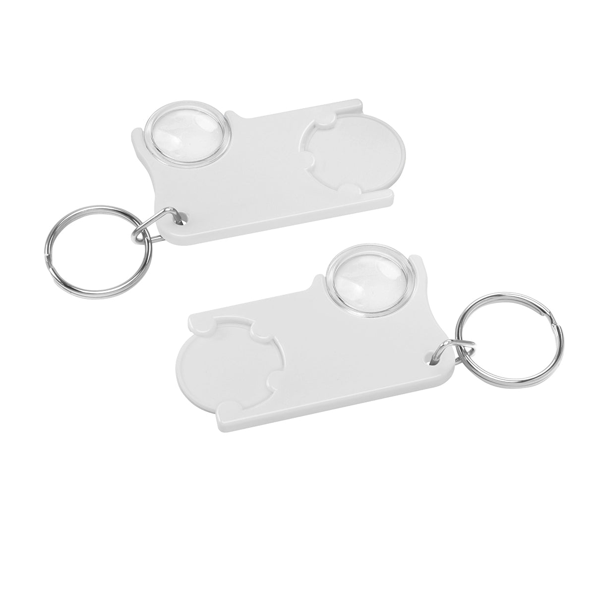Porte-jeton avec jeton de 1 € et loupe