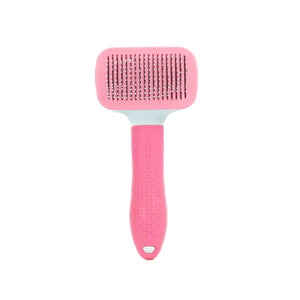 Pink weisse TierhaarentfernungsbĂĽrste von vorne
