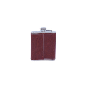 Rote Flachmann Trinkflasche von hinten