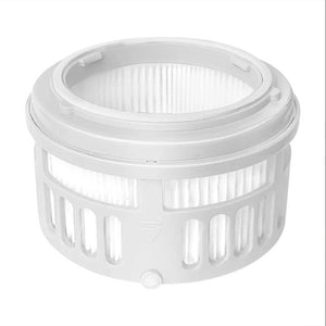 Weisser Staubsaugfilter schräg von oben