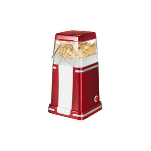 Rot-weisser Popcorn Maker mit silbernen Details