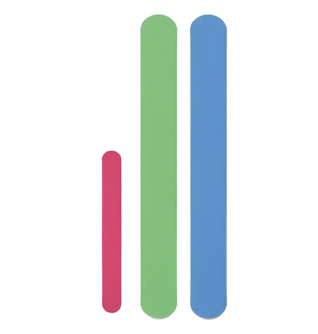 Dreier-Set von Nagelfeilen in pink, grün und blau