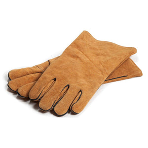 Braune Lederhandschuhe fĂĽrs Grillieren