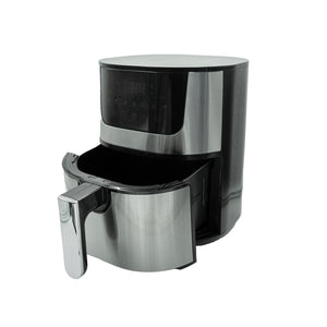 Silberner vier Liter Airfryer geöffnet