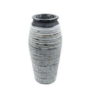 Weiss-grau-schwarze Vase