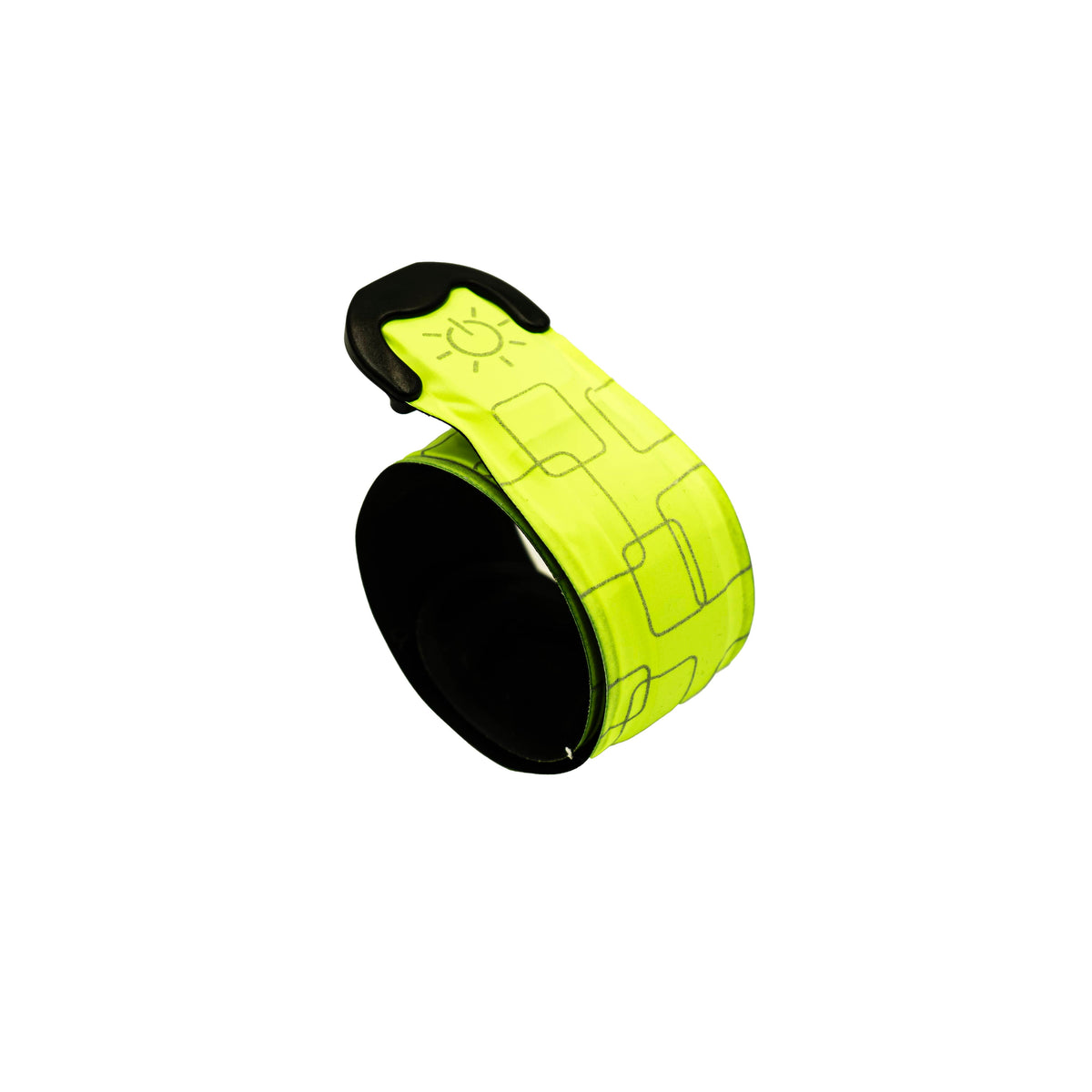 Gelbes Reflektor-Lichtband zusammengerollt