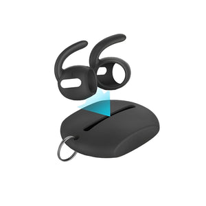 Schwarze OhrbĂĽgel fĂĽr Airpods mit schwarzem Etui