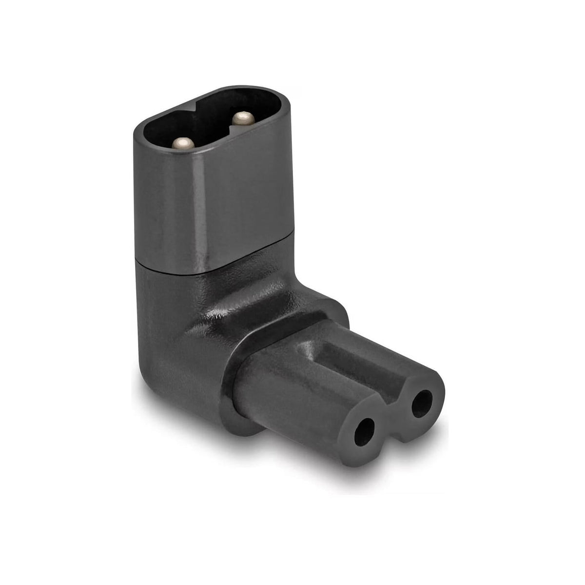 Schwarzer, gewinkelter C7 zu C8 Adapter