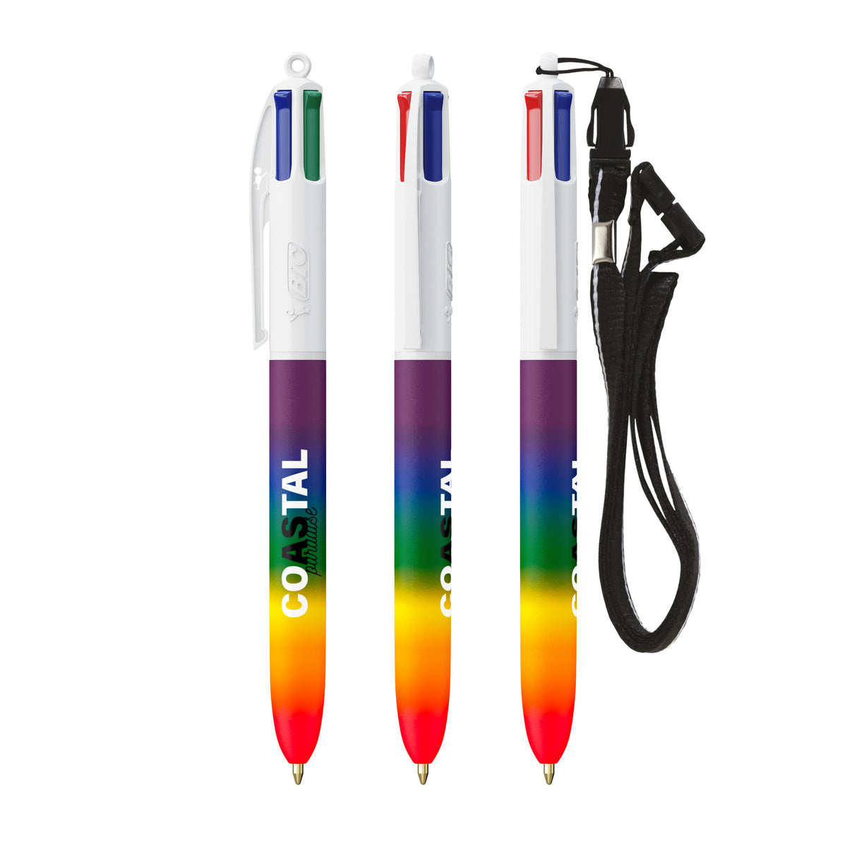 BIC® 4 Couleurs® Décor Arc-en-ciel + Cordon