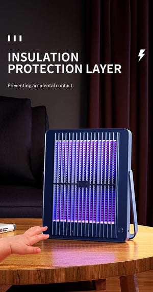 Elektrischer, blauer Insektenkiller mit Gitter