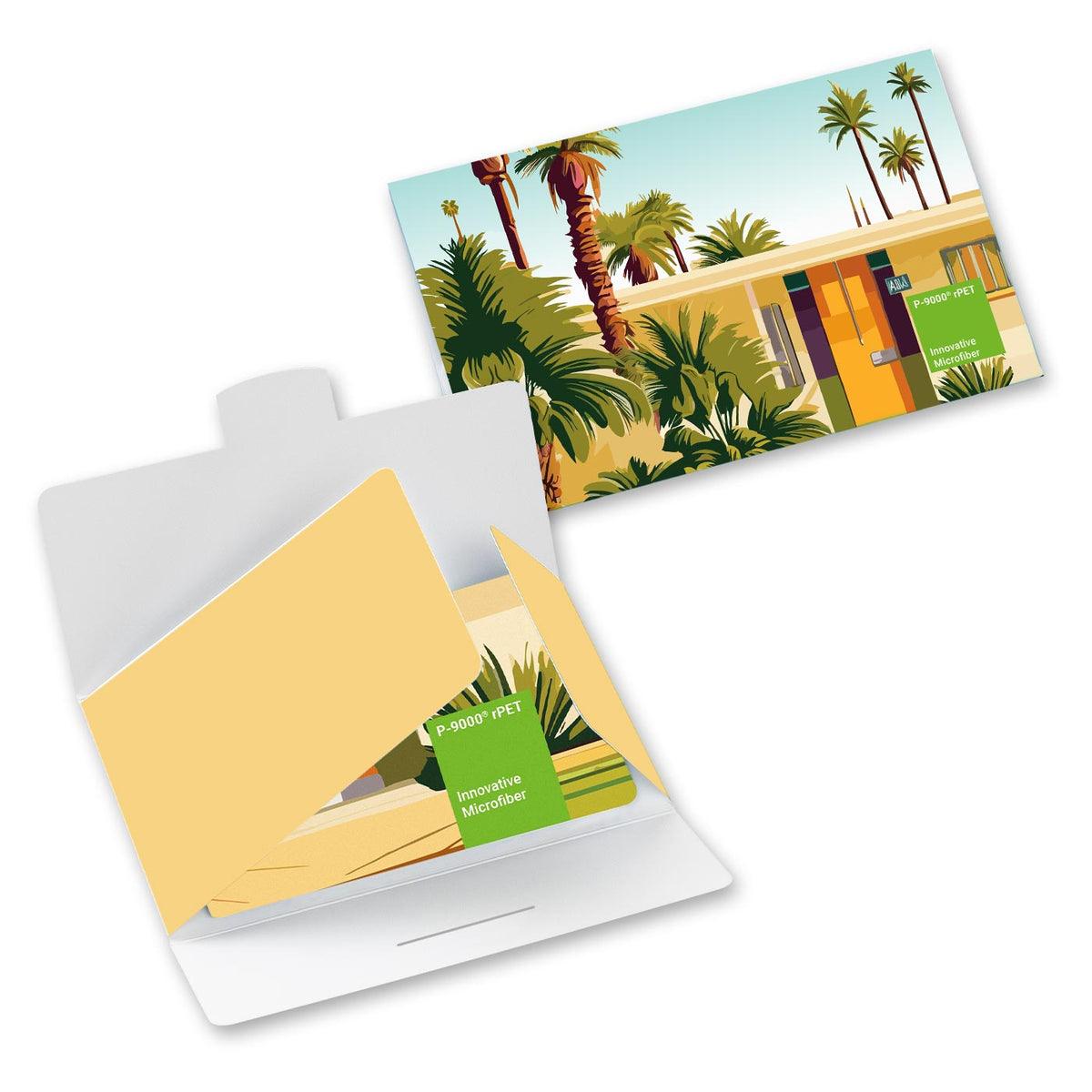 POLYCLEAN rPET Display Cleaning Cloth 15x15 cm in Paper Case, All-Inclusive Package