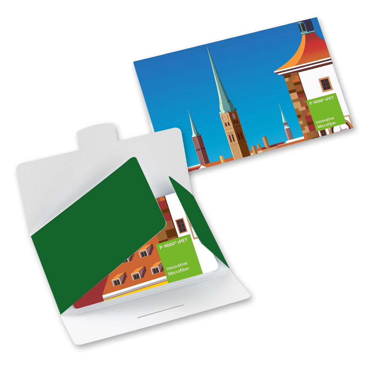 POLYCLEAN rPET Display Cloth 20x20 cm in Paper Case, All-Inclusive Package