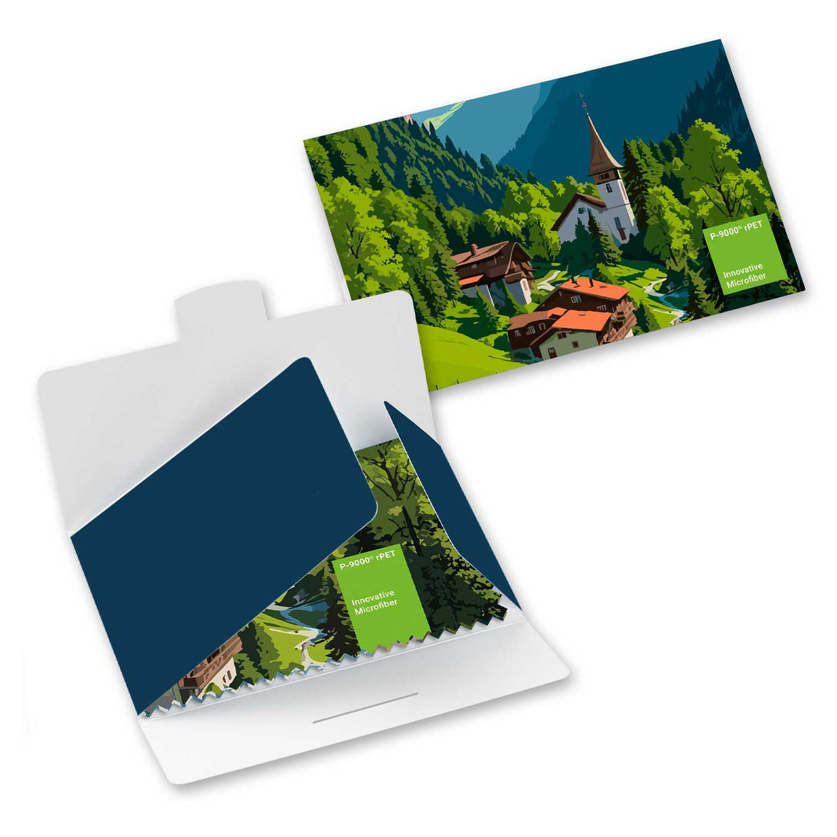 POLYCLEAN rPET Microfiber Cleaning Cloth 18x15 cm in Paper Case, All-Inclusive Package