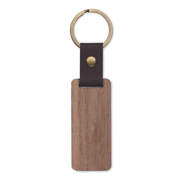 Walnut and PU Keychain