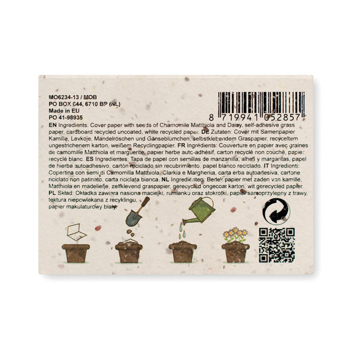 Notepad with flower seeds