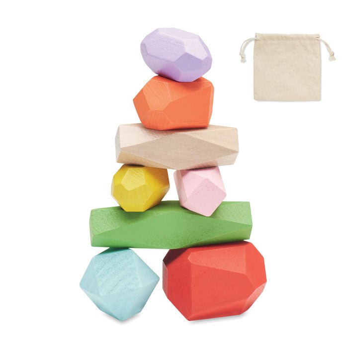 Wooden blocks in a bag