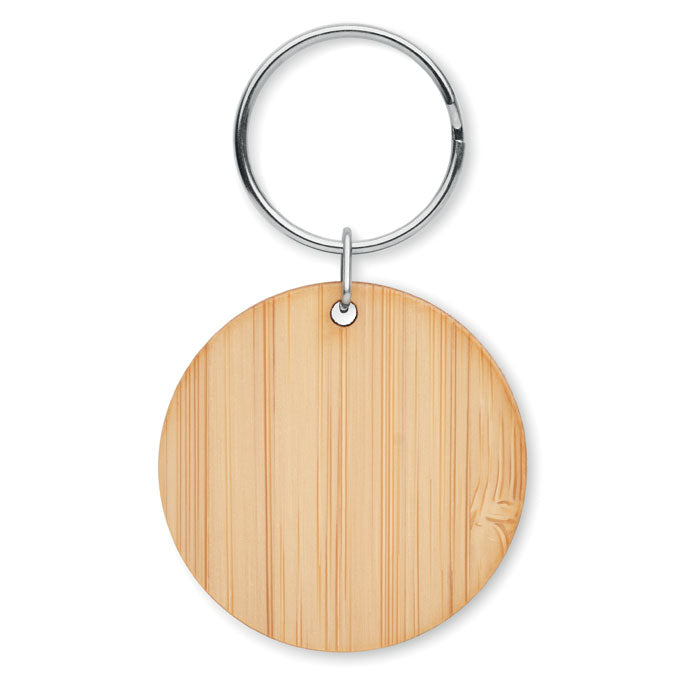 Bamboo keyring, round