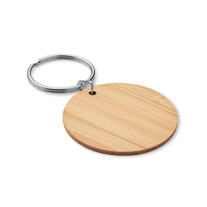 Bamboo keyring, round