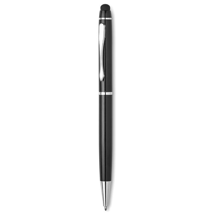 Twist-action ballpoint pen with stylus