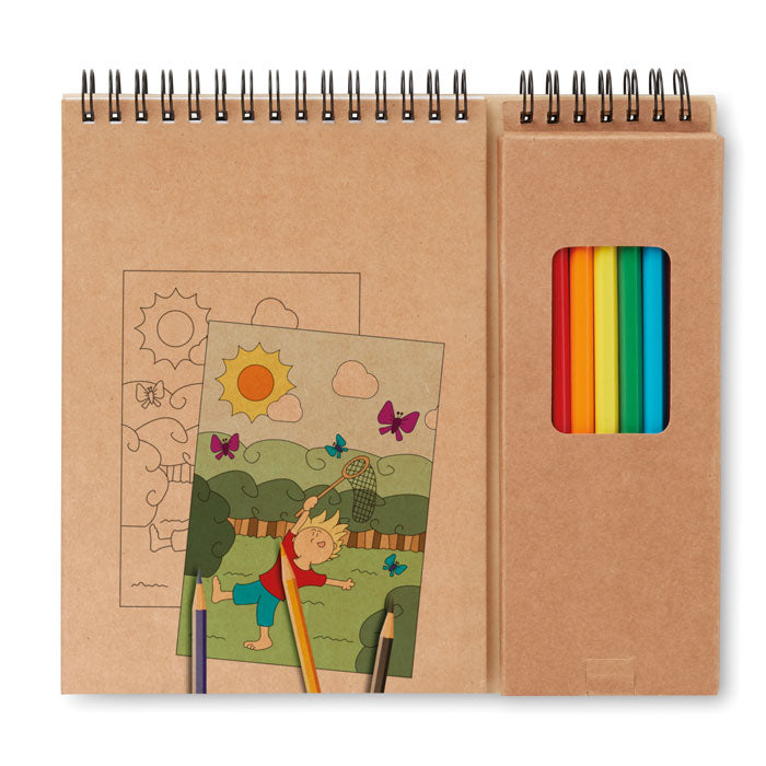 Set de coloriage avec 8 crayons de couleur