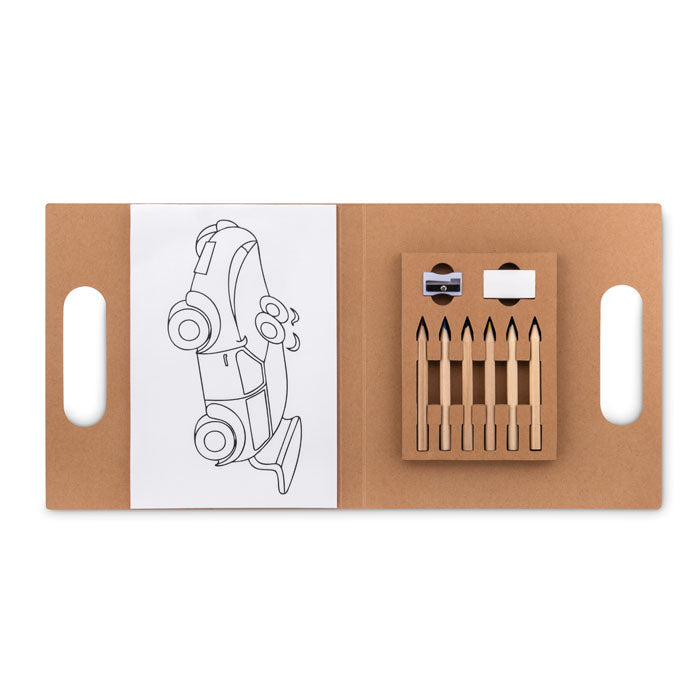 Ensemble de coloriage avec 6 crayons de couleur
