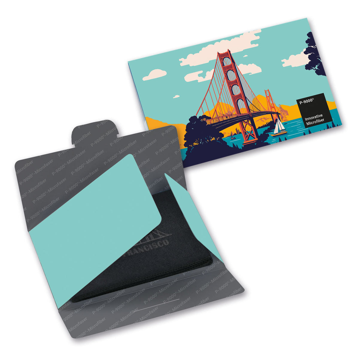 Microfiber embossed cloth 20x20 cm in paper case, all-inclusive package