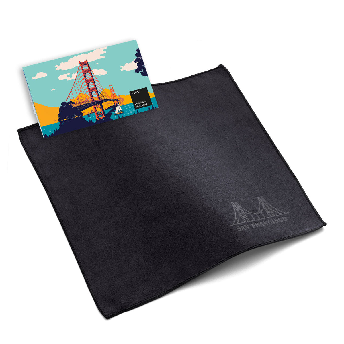 Microfiber embossed cloth 20x20 cm in paper case, all-inclusive package