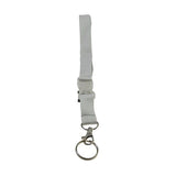 Graues, trennbares Schlüsselband mit silbernem Karabiner