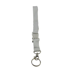 Graues, trennbares Schlüsselband mit silbernem Karabiner