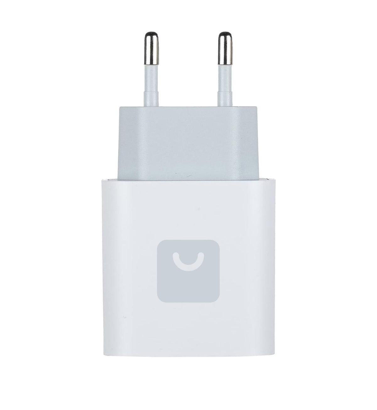 Weisser Stecker mit grauem Novistore Logo