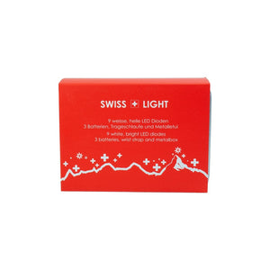 Rote Kartonverpackung mit Schweizerwappen Design