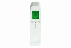Weisses Thermometer mit grünem Digitalbildschirm