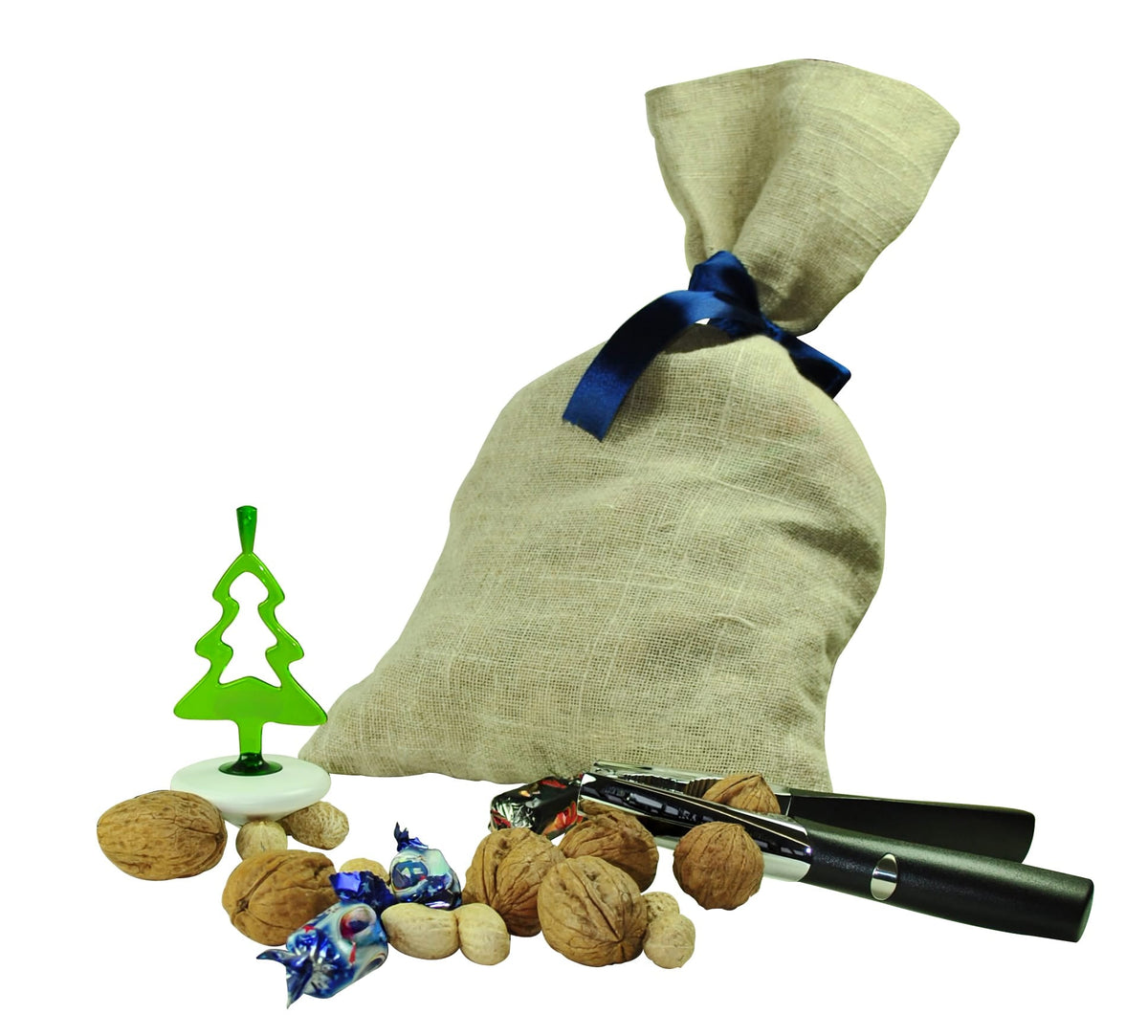 ST. NIKOLAUS Jutebeutel blau 10er Set