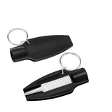 Tire tread depth gauge with valve cap remover