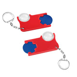 Porte-jeton avec jeton de 1€ et loupe