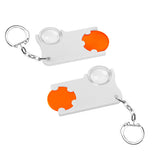 Porte-jeton avec jeton de 1€ et loupe