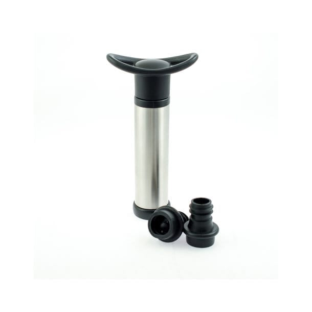 Schwarz-silberne Vakuumpumpe mit schwarzem Verschluss