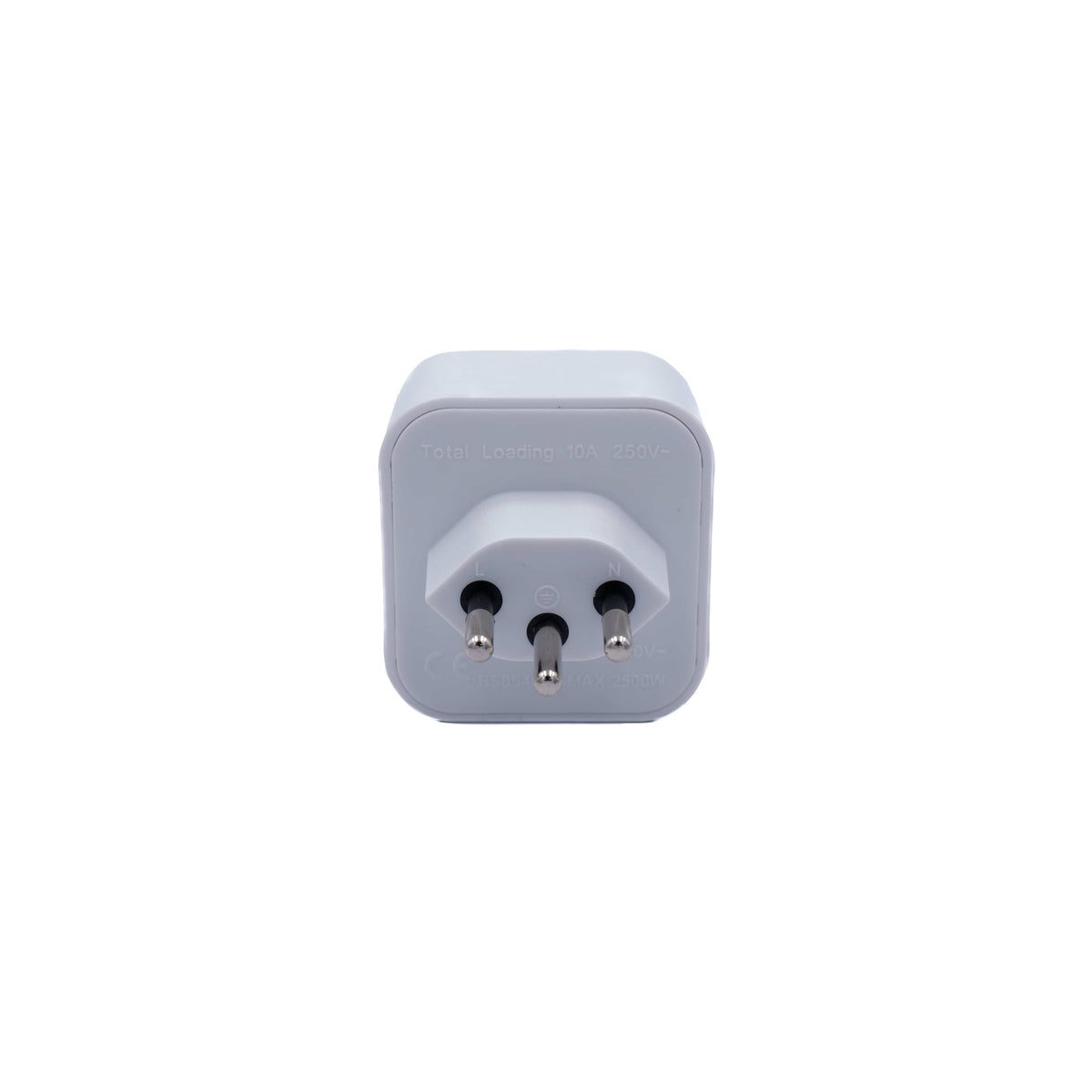Weisser UK zu CH Steckdosenadapter von hinten