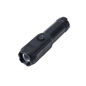 Schwarze LED-Taschenlampe schräg von vorne