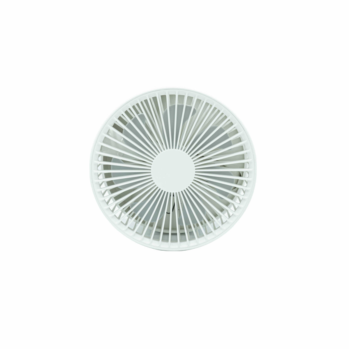 Weisser Tisch- und Standventilator von oben