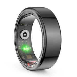 Schwarzer Smart Ring von innen mit transparenter Innenwand