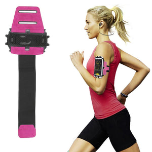 Pink-schwarzes Smartphone Armband mit Anwendungsbeispiel