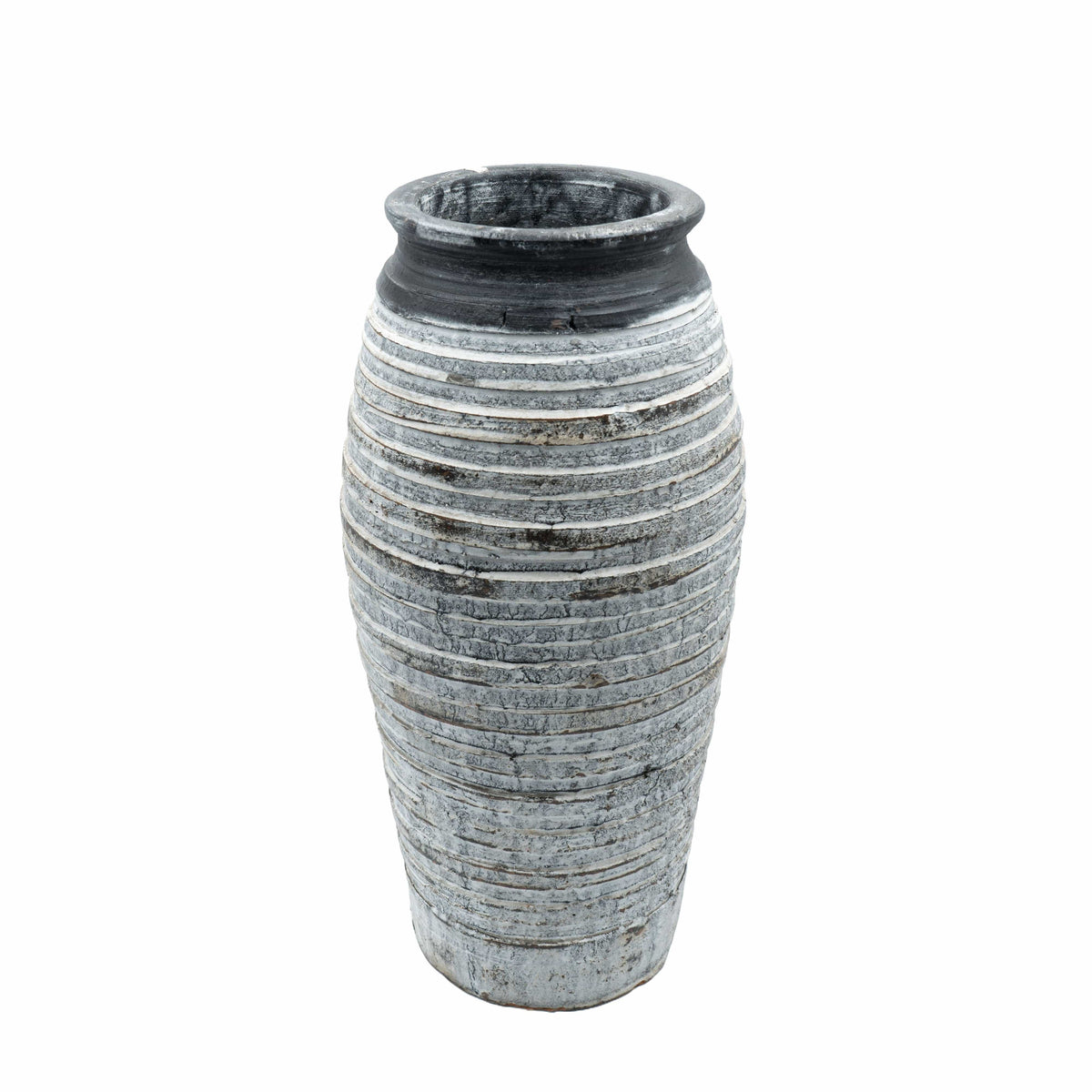 Weiss-grau-schwarze Vase