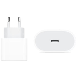 Weisser Adapter mit USB-C Anschluss von vorne und von unten