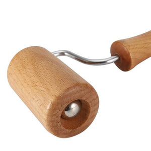 Herangezoomtes Bild an die Holzrolle