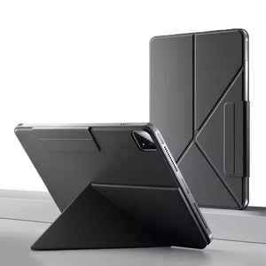 Schwarze, aufstellbare iPad-Hülle