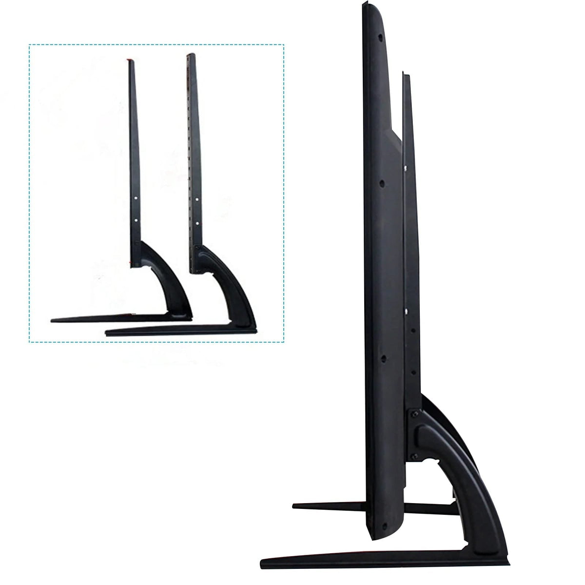 Schwarze Fernseher Standfüsse in einem Anwendungsbeispiel